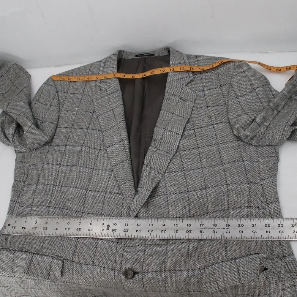 Emporio armani Sport Coat Men 50 G Line Single Breasted Two Button Plaid Viscose